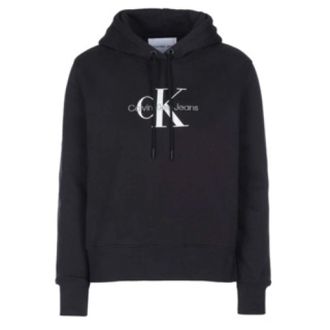 Calvin Klein Hoodies, female, Black, L, Mens Black Hoodie