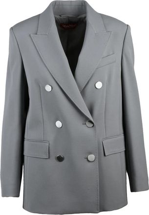 Max Mara Edicola Jas - Dames - Blazers - Grijs - XS - Wol - Jassen