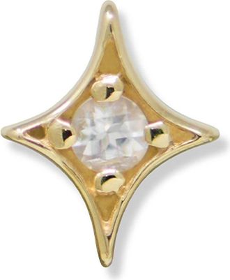 Anzie Jac + Jo Mini Gothic White Topaz Single Stud Earring in Yellow Gold at Nordstrom