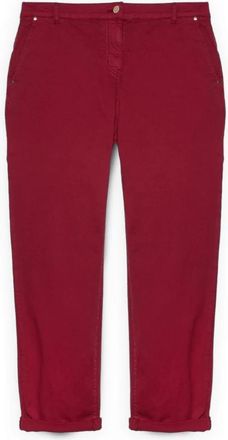 Fiorella Rubino Katoenen Chino Broek - Dames - Chinos - Rood - 3XL - Katoen - Broeken