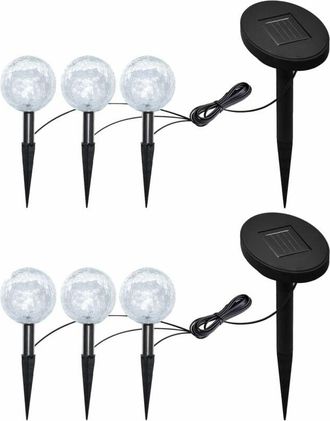 vidaXL Vidaxl - Garden Lights 6 pcs led with Spike Anchors & Solar Panels