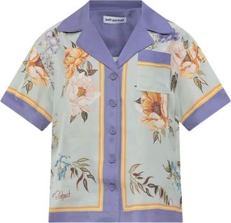 Self Portrait Camicia con stampa - Blu