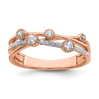 Diamond2Deal 14k Gold Lab Grown Diamond Wedding Band Ring 1/4Ct Clarity- VS Color- G-H