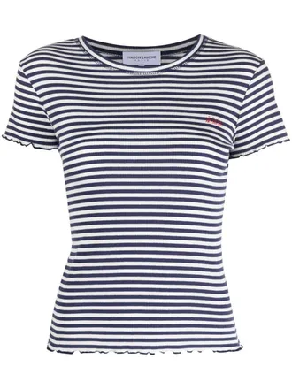 Maison Labiche striped organic cotton T-shirt - Blue