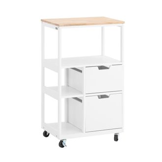 SoBuy Carro De Almacenamiento Mueble Auxiliar Cocina Carrito De Servir Con 2 Cajones Y 3 Estantes 52 X 36 X 89 Cm Fkw111-wn Sobuy Es