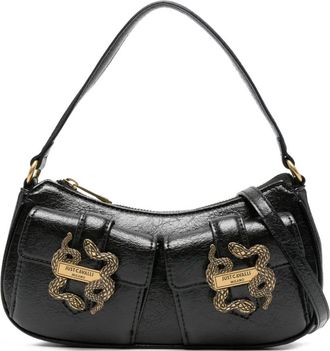 Just Cavalli snake-buckle shoulder bag - Black