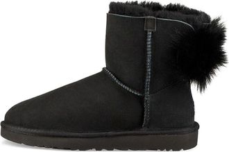 UGG (WMNS) UGG Fluff Bow Mini Fleece Lined Black 1094967-BLK
