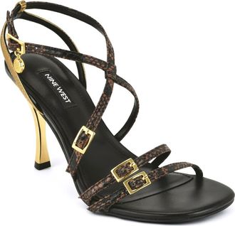 Nine West Lavva Buckle Ankle Strap Sandal in Light Brown at Nordstrom, Size 6.5