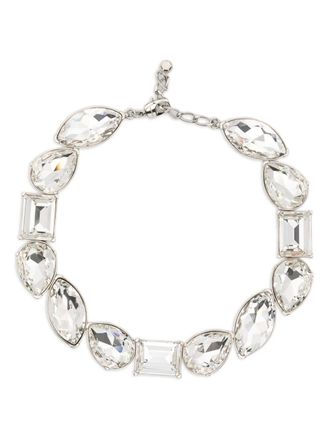 Alexander McQueen Choker con cristalli - Argento