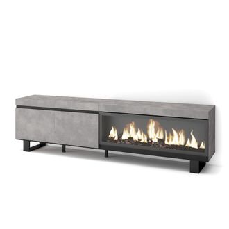 Skraut Home Skraut Home - Mueble Tv, Televisi&oacute;n, Muebles De Sal&oacute;n, Almacenaje, 210, Para Tv Hasta 80, Chimenea El&eacute;ctrica Xxl, Dise&ntilde;o Industrial, Estilo Moderno, G