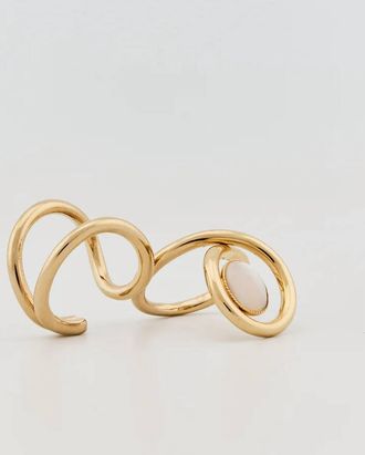 D'Estr&euml;e Paris Womens Louise Double Ring In White