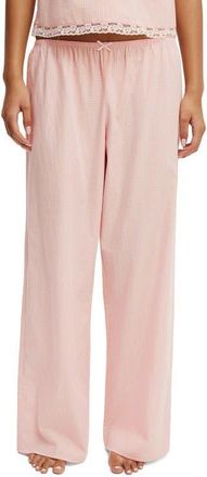 Cotton On Womens Cotton Soft Wide Leg Pant in Miccy Check Banana Whip at Nordstrom, Size X-Large