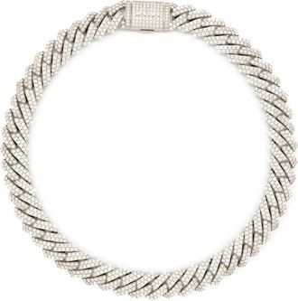 Darkai Cuban Embellished Choker Necklace - Heren - Armbanden - Grijs - ONE Size - Accessoires