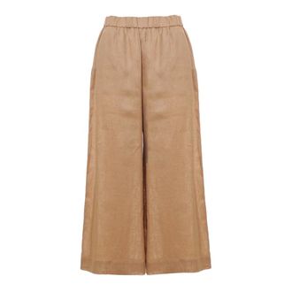 Max Mara Wide Trousers, female, Brown, Size: S Minnie Wide Trousers