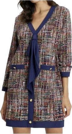 Jude Connally Beatrice Dress In Navy Multi