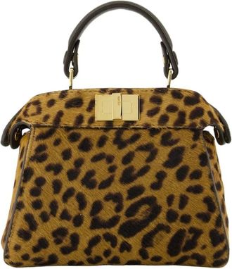 Fendi Handbags, female, Brown, Size: ONE SIZE Nano Peekaboo