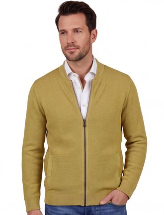 Casamoda Geel gebreid katoenen Casa Moda vest
