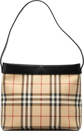 Burberry Borsa a spalla in tela con motivo House Check 2000-2017 - Marrone