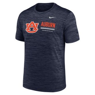 Nike Auburn Sideline Velocity Nike Mens Dri-FIT College T-Shirt in Blue | 02ER41SAUN-PCW