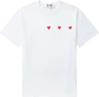 Comme Des Gar&ccedil;ons Camiseta Triple Coraz&oacute;n - Tops - Hombre - Blanco - S