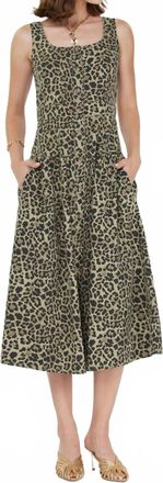 Current Air Leopard Print Midi Dress In Brown / Tan