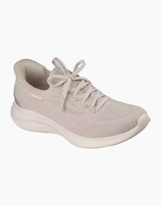 Skechers Womens Skechers Ultra Flex 4.0 Textile Womens Natural Standard Trainers - Cream - Size: 6