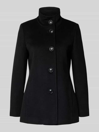 Fuchs Schmitt Wollmantel mit Stehkragen in Black, Größe 36