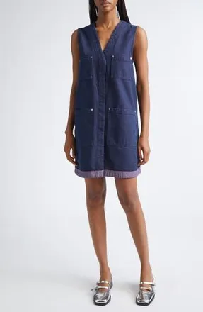 Stine Goya Contrast Hem Denim Dress in Dusky /Dried Rose at Nordstrom Rack, Size Medium