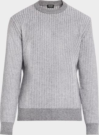 Ermenegildo Zegna Mens Jacquard Crewneck Sweater