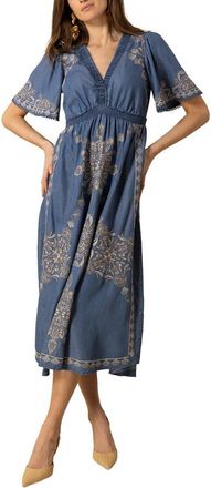 Hale Bob Hale Bob Silk-Blend Katalina Midi Dress