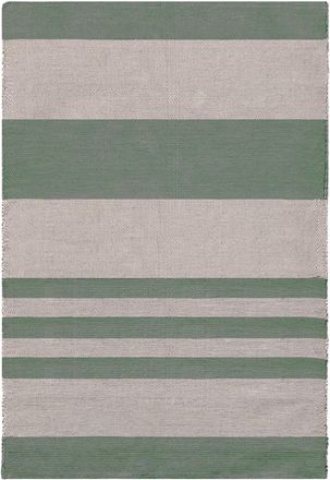 AFK Living Alfombra de algod&oacute;n reciclado tejida a mano verde 140 x 200 cm