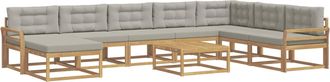 vidaXL Conjunto De Sof&aacute;s De Exterior 9 Uds. Blanco Y Gris Claro Vidaxl