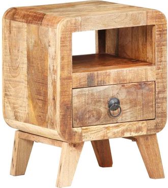 vidaXL Furniture Limited - Mesita De Noche De Madera De Mango Rugosa