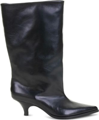 Elena Iachi pointed-toe leather boots - women - Rubber/Leather/Leather - 40 - Black