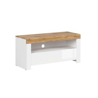 Petits Meubles Mueble tv 1 caj&oacute;n 106 cm tablero de aglomerado laminados blanco