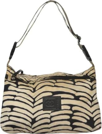 Chanel Pre-owned Nylon chanel-bags - Dames - Vintage Schoudertas - Wit - ONE Size - Nylon - Vintage