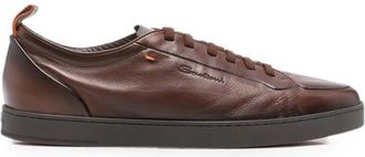 Santoni Brown Logo Classic Sneakers