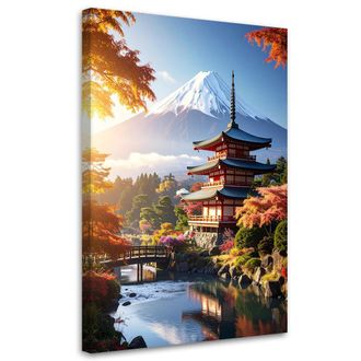 Feeby Cuadro Sobre Lienzo Monte Fuji Paisaje Japon&eacute;s Naturaleza 70x100