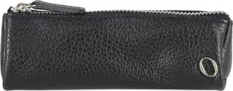 Orciani Leren toilettas met rits - Zwart