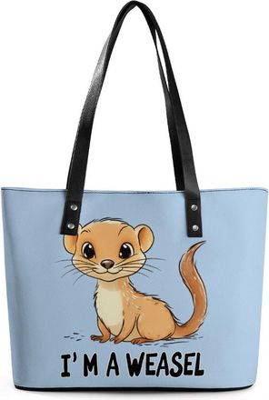 Generic Im A WEASEL Tote Bags for Women Cute Shoulder Purses Handbags