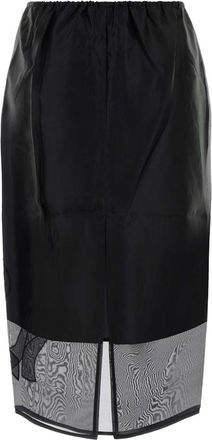Cecilie Bahnsen Womens Black Silk Blend Skirt Gonne