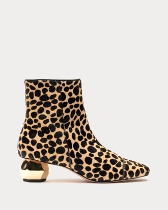 Frances Valentine Womens Marnie Haircalf Bootie In Cheetah