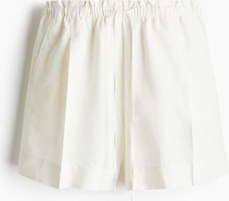 H&M Kordelzugshorts aus Leinenmix - White