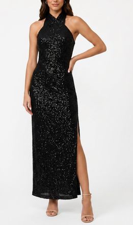 Rachel Roy Harland Crossover Halter Maxi Dress