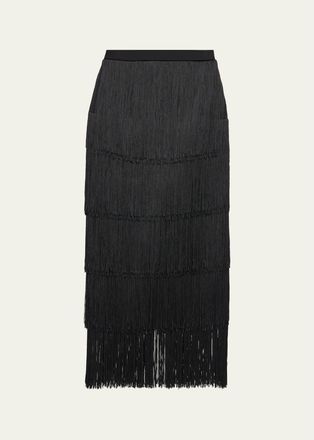 L'agence Karolyn Fringe Midi Skirt