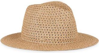 Eugenia Kim Lillian Packable Straw Fedora in Camel/Gold at Nordstrom