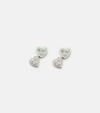 Kamyen Jewellery 18kt white gold earrings with enamel and diamonds