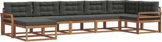 vidaXL Conjunto De Sof&aacute;s De Exterior 7 Uds. Natural Y Antracita Vidaxl