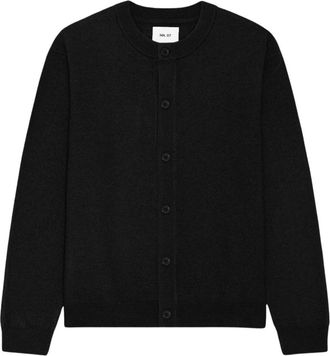 Nn.07 Cardigan Jasper - Heren - Vesten - Zwart - M - Wol - Truien & Vesten