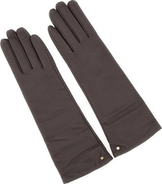 Gianni Chiarini Nappa Leren Handschoenen - Dames - Handschoenen - Bruin - M - Wol - Accessoires